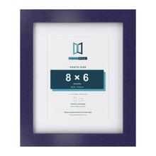 Purple 11 x 9 inch picture frame with a white mount for an 8 x 6 inch photo