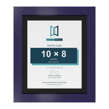 Purple 12 x 10 inch picture frame with a black mount for a 10 x 8 inch photo