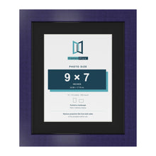 Purple 12 x 10 inch picture frame with a black mount for a 9 x 7 inch photo