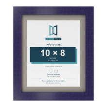 Purple 12 x 10 inch picture frame with a Dawn Grey mount for a 10 x 8 inch photo