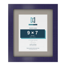 Purple 12 x 10 inch picture frame with a Dawn Grey mount for a 9 x 7 inch photo