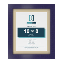 Purple 12 x 10 inch picture frame with an ivory mount for a 10 x 8 inch photo