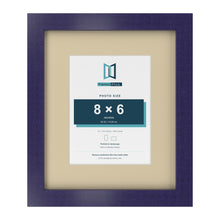 Purple 12 x 10 inch picture frame with an ivory mount for an 8 x 6 inch photo