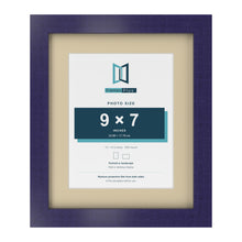 Purple 12 x 10 inch picture frame with an ivory mount for a 9 x 7 inch photo