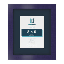 Purple 12 x 10 inch picture frame with a Pacific Blue mount for an 8 x 6 inch photo
