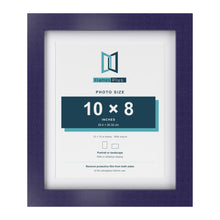 Purple 12 x 10 inch picture frame with a white mount for a 10 x 8 inch photo
