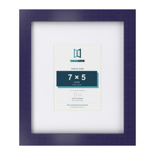 Purple 12 x 10 inch picture frame with a white mount for a 7 x 5 inch photo