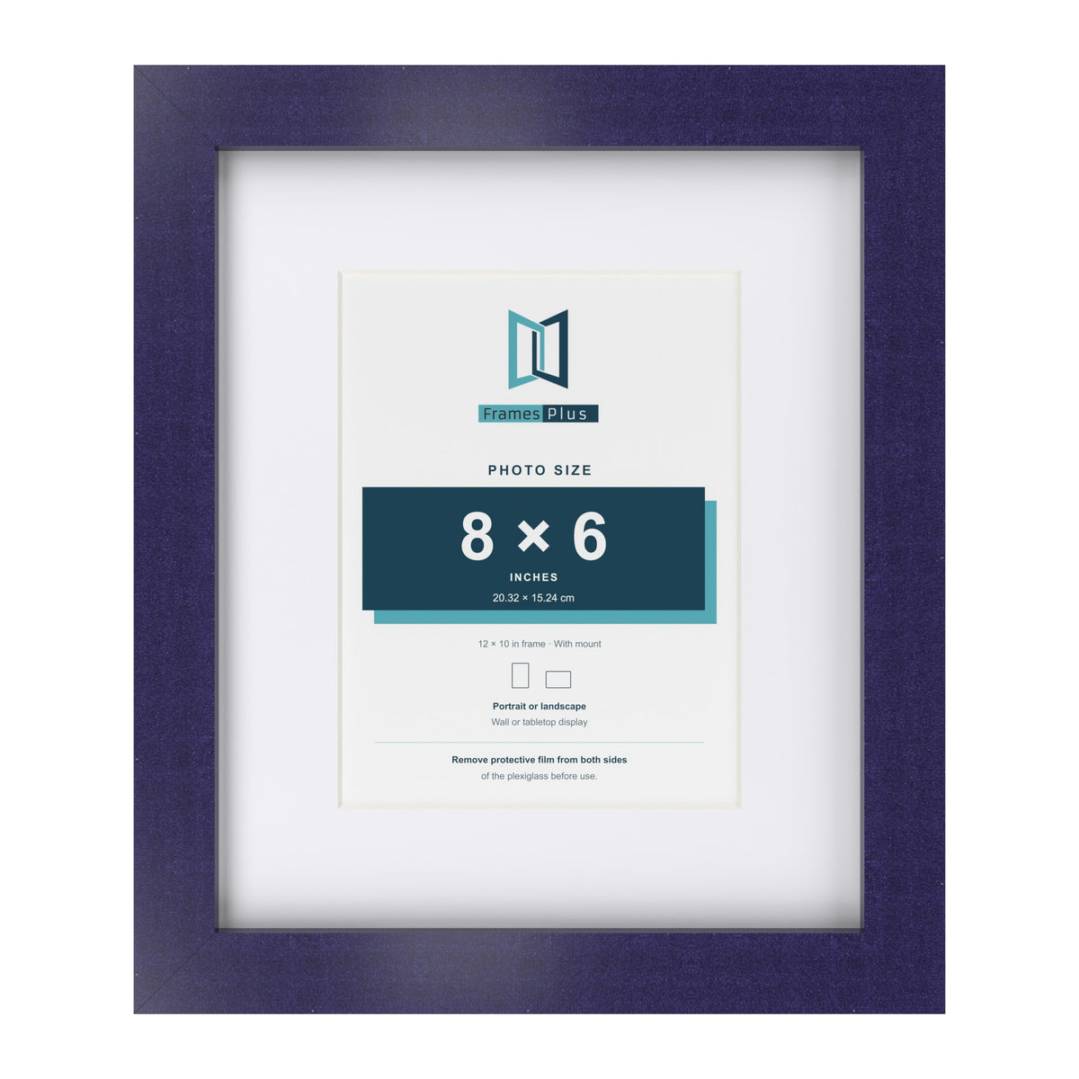Purple 12 x 10 inch picture frame with a white mount for a 8 x 6 inch photo