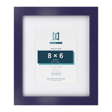 Purple 12 x 10 inch picture frame with a white mount for a 8 x 6 inch photo