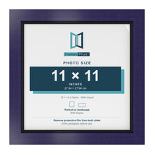 Purple 12 x 12 inch picture frame with a black mount for an 11 x 11 inch photo