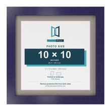 Purple 12 x 12 inch picture frame with a Dawn Grey mount for a 10 x 10 inch photo