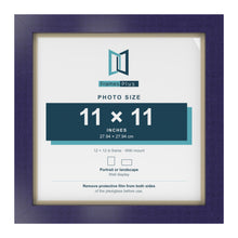 Purple 12 x 12 inch picture frame with an ivory mount for an 11 x 11 inch photo
