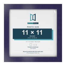 Purple 12 x 12 inch picture frame with a white mount for a 11 x 11 inch photo
