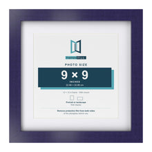 Purple 12 x 12 inch picture frame with a white mount for a 9 x 9 inch photo