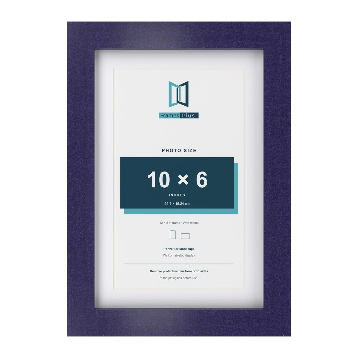 Purple 12 x 8 inch picture frame with a white mount for a 10 x 6 inch photo