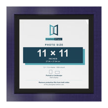 Purple 13 x 13 inch picture frame with a black mount for an 11 x 11 inch photo