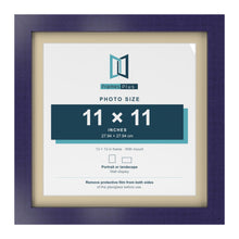 Purple 13 x 13 inch picture frame with an ivory mount for an 11 x 11 inch photo