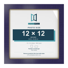Purple 13 x 13 inch picture frame with an ivory mount for a 12 x 12 inch photo