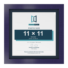 Purple 13 x 13 inch picture frame with a Pacific Blue mount for an 11 x 11 inch photo