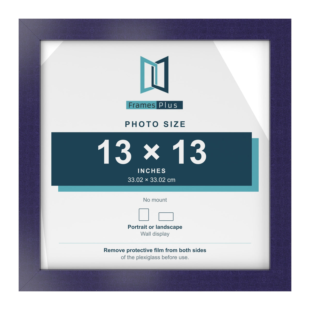Purple picture frame for a 13 x 13 inch photo