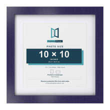 Purple 13 x 13 inch picture frame with a white mount for a 10 x 10 inch photo