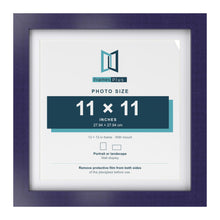Purple 13 x 13 inch picture frame with a white mount for a 11 x 11 inch photo