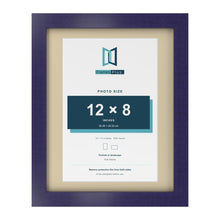 Purple 14 x 11 inch picture frame with an ivory mount for a 12 x 8 inch photo