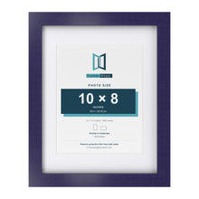 Purple 14 x 11 inch picture frame with a white mount for a 10 x 8 inch photo