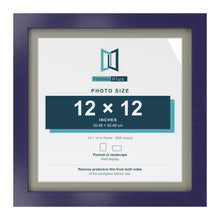 Purple 14 x 14 inch picture frame with a Dawn Grey mount for a 12 x 12 inch photo