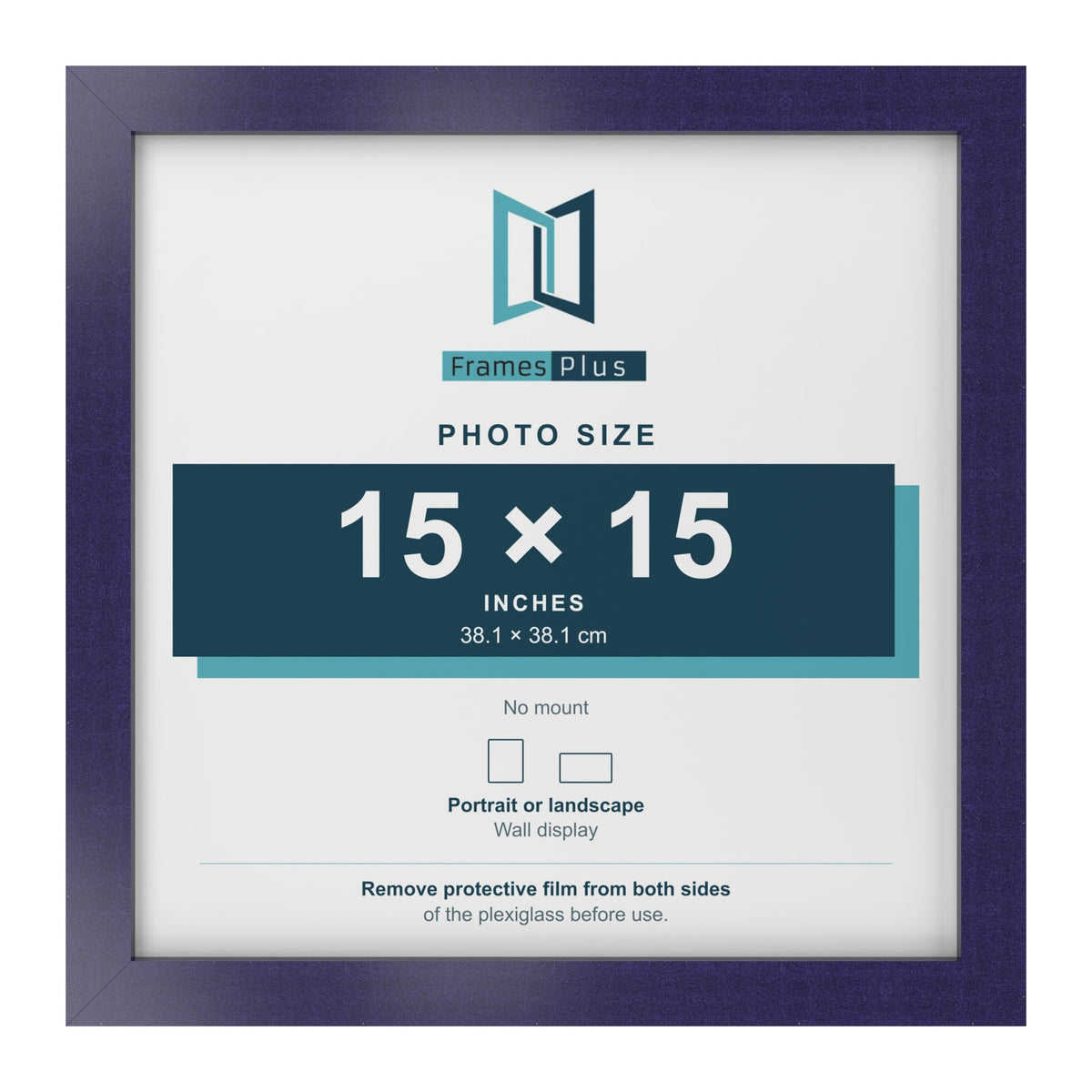 Purple picture frame for a 15 x 15 inch photo