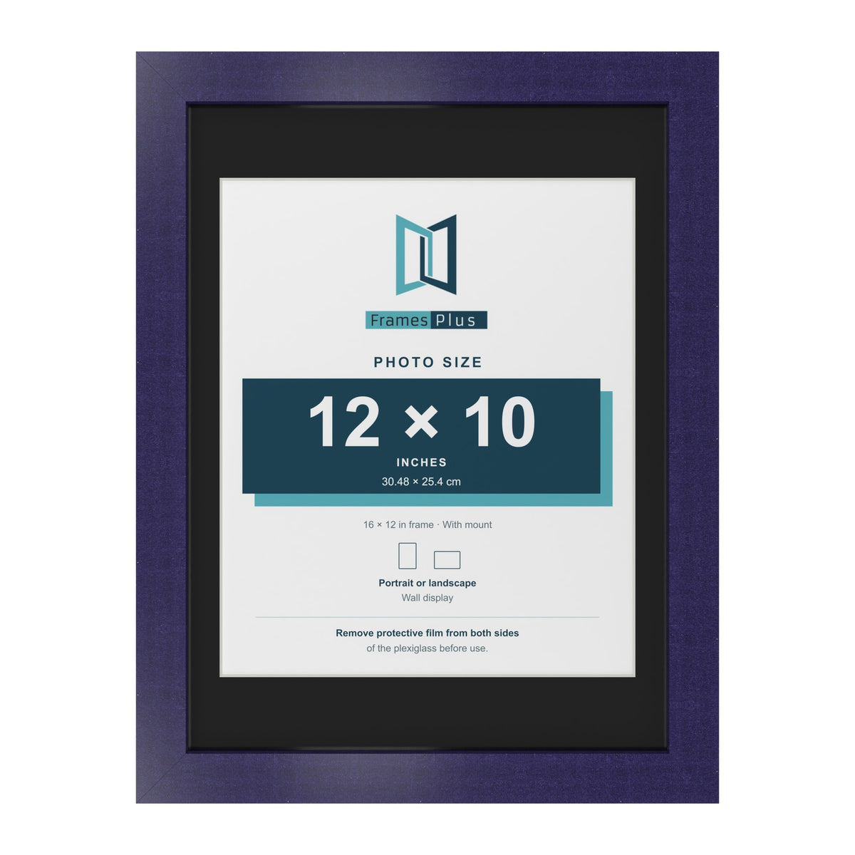 Purple 16 x 12 inch picture frame with a black mount for a 12 x 10 inch photo