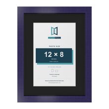 Purple 16 x 12 inch picture frame with a black mount for a 12 x 8 inch photo