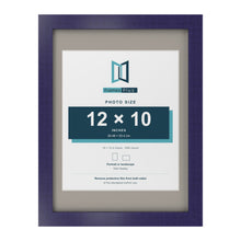 Purple 16 x 12 inch picture frame with a Dawn Grey mount for a 12 x 10 inch photo