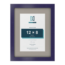 Purple 16 x 12 inch picture frame with a Dawn Grey mount for a 12 x 8 inch photo