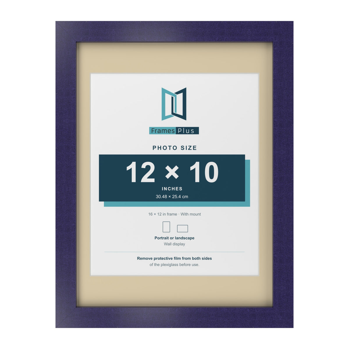 Purple 16 x 12 inch picture frame with an ivory mount for a 12 x 10 inch photo