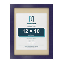 Purple 16 x 12 inch picture frame with an ivory mount for a 12 x 10 inch photo