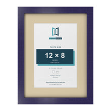 Purple 16 x 12 inch picture frame with an ivory mount for a 12 x 8 inch photo