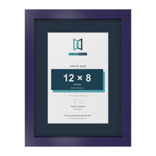 Purple 16 x 12 inch picture frame with a Pacific Blue mount for a 12 x 8 inch photo