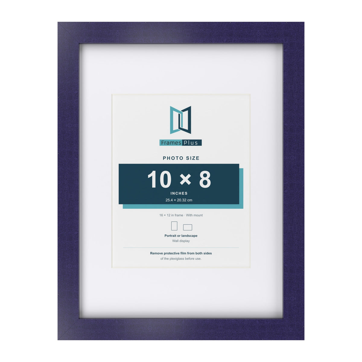 Purple 16 x 12 inch picture frame with a white mount for a 10 x 8 inch photo