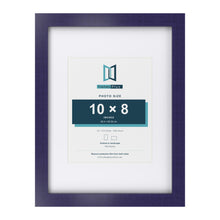 Purple 16 x 12 inch picture frame with a white mount for a 10 x 8 inch photo