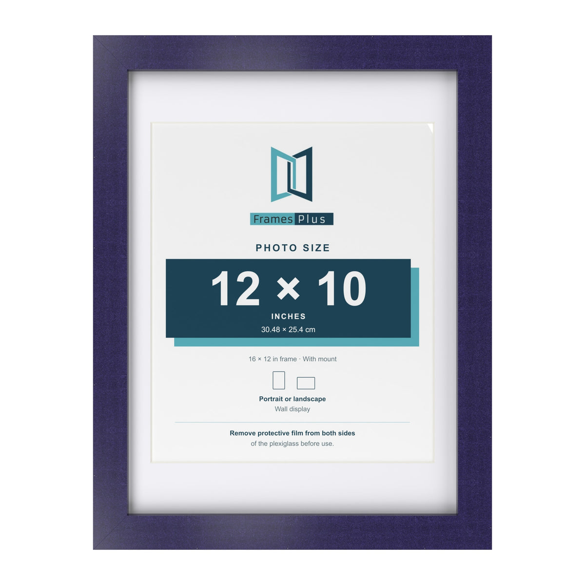 Purple 16 x 12 inch picture frame with a white mount for a 12 x 10 inch photo