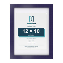 Purple 16 x 12 inch picture frame with a white mount for a 12 x 10 inch photo