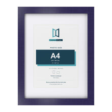 Purple 16 x 12 inch picture frame with a white mount for an A4 photo