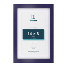 Purple 17 x 11 inch picture frame with a white mount for a 14 x 8 inch photo