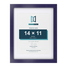 Purple 18 x 14 inch picture frame with a white mount for a 14 x 11 inch photo