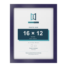 Purple 18 x 14 inch picture frame with a white mount for a 16 x 12 inch photo