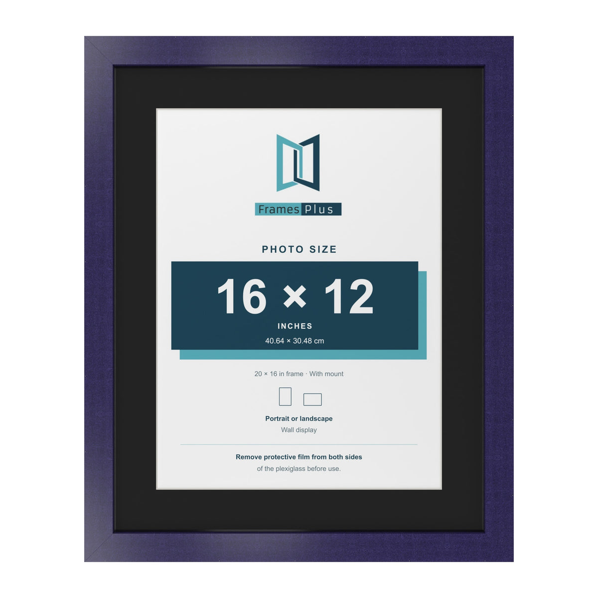 Purple 20 x 16 inch picture frame with a black mount for a 16 x 12 inch photo