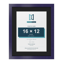 Purple 20 x 16 inch picture frame with a black mount for a 16 x 12 inch photo