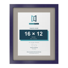 Purple 20 x 16 inch picture frame with a Dawn Grey mount for a 16 x 12 inch photo