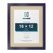 Purple 20 x 16 inch picture frame with an ivory mount for a 16 x 12 inch photo